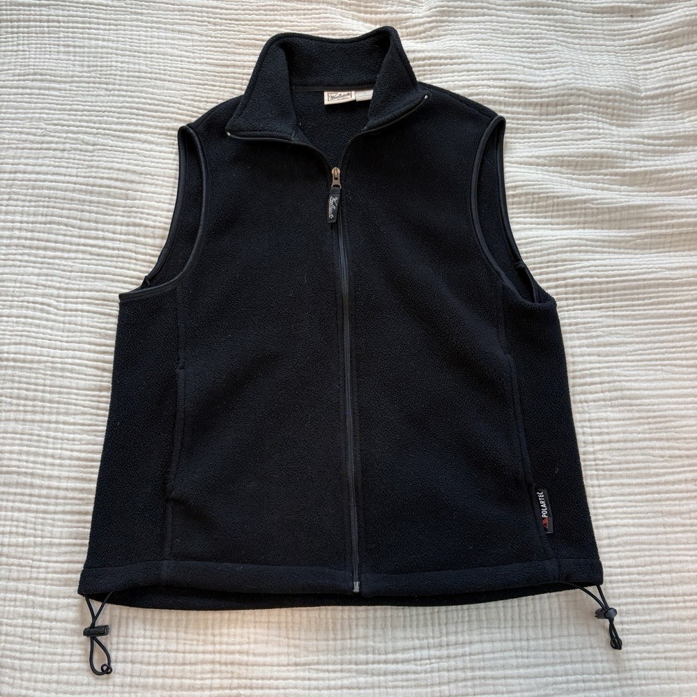 Woolrich Vest Men's Sz Small Black Polyester Fleece Full Zip Outdoor Gorpcore‎